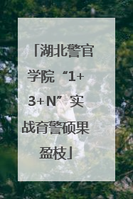 湖北警官学院“1+3+N”实战育警硕果盈枝