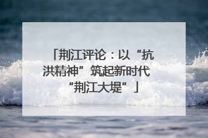 荆江评论：以“抗洪精神”筑起新时代“荆江大堤”