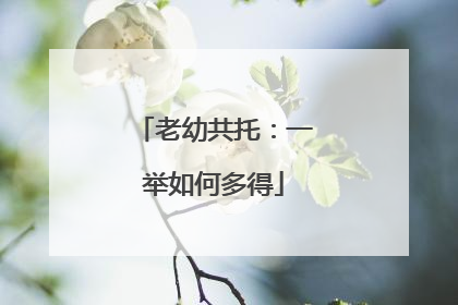 老幼共托：一举如何多得