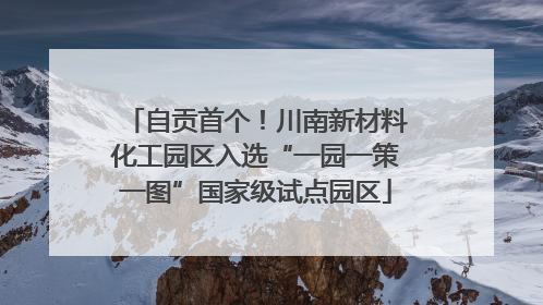 自贡首个！川南新材料化工园区入选“一园一策一图”国家级试点园区