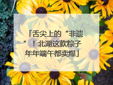 舌尖上的“非遗”！北湖这款粽子年年端午都卖爆