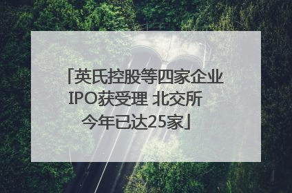 英氏控股等四家企业IPO获受理 北交所今年已达25家