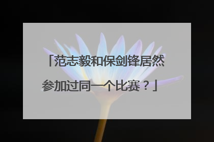 范志毅和保剑锋居然参加过同一个比赛？