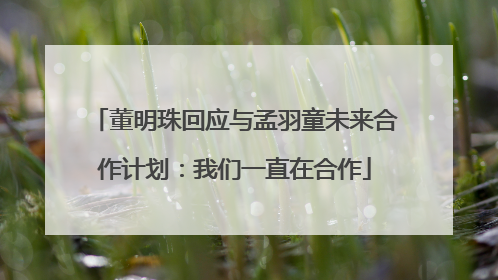 董明珠回应与孟羽童未来合作计划：我们一直在合作