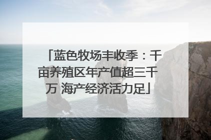 蓝色牧场丰收季：千亩养殖区年产值超三千万 海产经济活力足