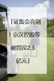证监会亮剑！京汉控股等被罚没2.3亿元
