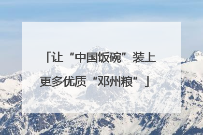 让“中国饭碗”装上更多优质“邓州粮”