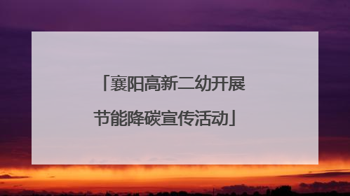 襄阳高新二幼开展节能降碳宣传活动