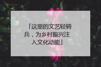 这里的文艺轻骑兵，为乡村振兴注入文化动能