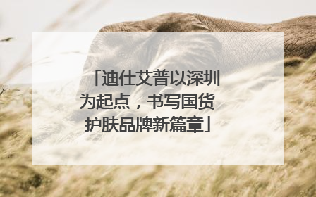 迪仕艾普以深圳为起点，书写国货护肤品牌新篇章