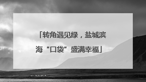 转角遇见绿，盐城滨海“口袋”盛满幸福