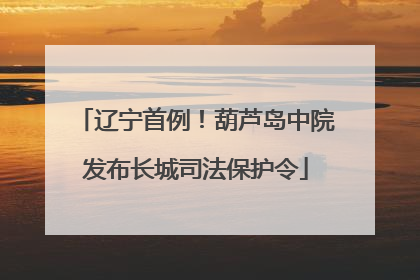 辽宁首例！葫芦岛中院发布长城司法保护令