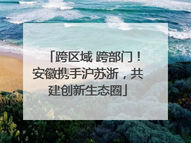 跨区域 跨部门！安徽携手沪苏浙，共建创新生态圈