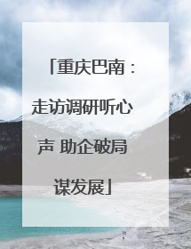 重庆巴南：走访调研听心声 助企破局谋发展