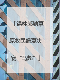 锡林郭勒草原牧民盛夏决赛“马超”
