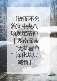 锲而不舍落实中央八项规定精神｜湖南探索“无扰督查”深化基层减负