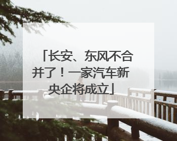 长安、东风不合并了!一家汽车新央企将成立