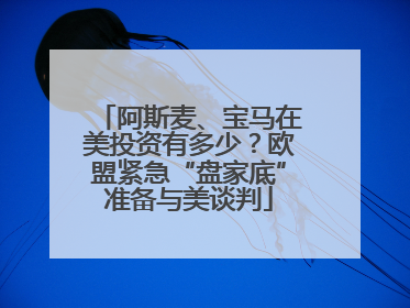 阿斯麦、宝马在美投资有多少？欧盟紧急“盘家底”准备与美谈判