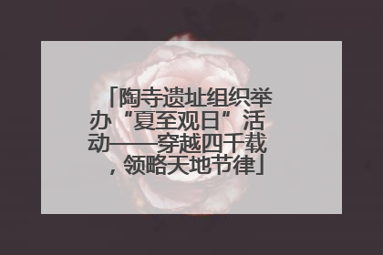 陶寺遗址组织举办“夏至观日”活动——穿越四千载，领略天地节律