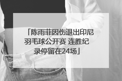 陈雨菲因伤退出印尼羽毛球公开赛 连胜纪录停留在24场
