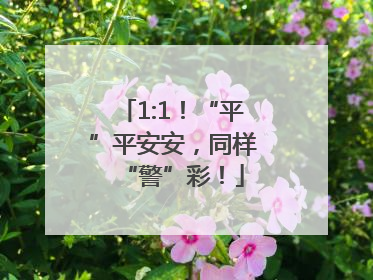 1:1！“平”平安安，同样“警”彩！
