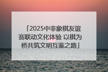 2025中非象棋友谊赛联动文化体验 以棋为桥共筑文明互鉴之路