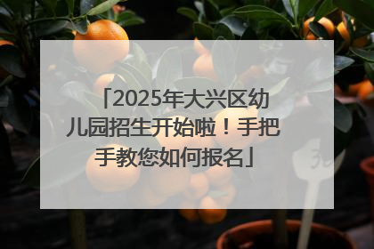 2025年大兴区幼儿园招生开始啦！手把手教您如何报名