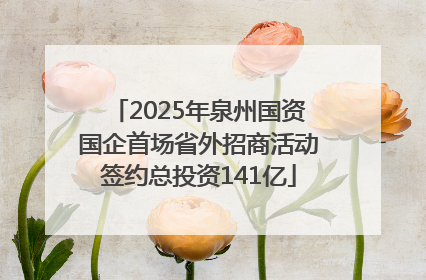 2025年泉州国资国企首场省外招商活动签约总投资141亿