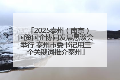 2025泰州（南京）国资国企协同发展恳谈会举行 泰州市委书记用三个关键词推介泰州