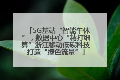 5G基站“智能午休”，数据中心“精打细算”浙江移动低碳科技打造“绿色流量”
